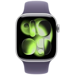 Apple Watch Series 11 42mm Zilver (Paarse Rubberen Band M/L)