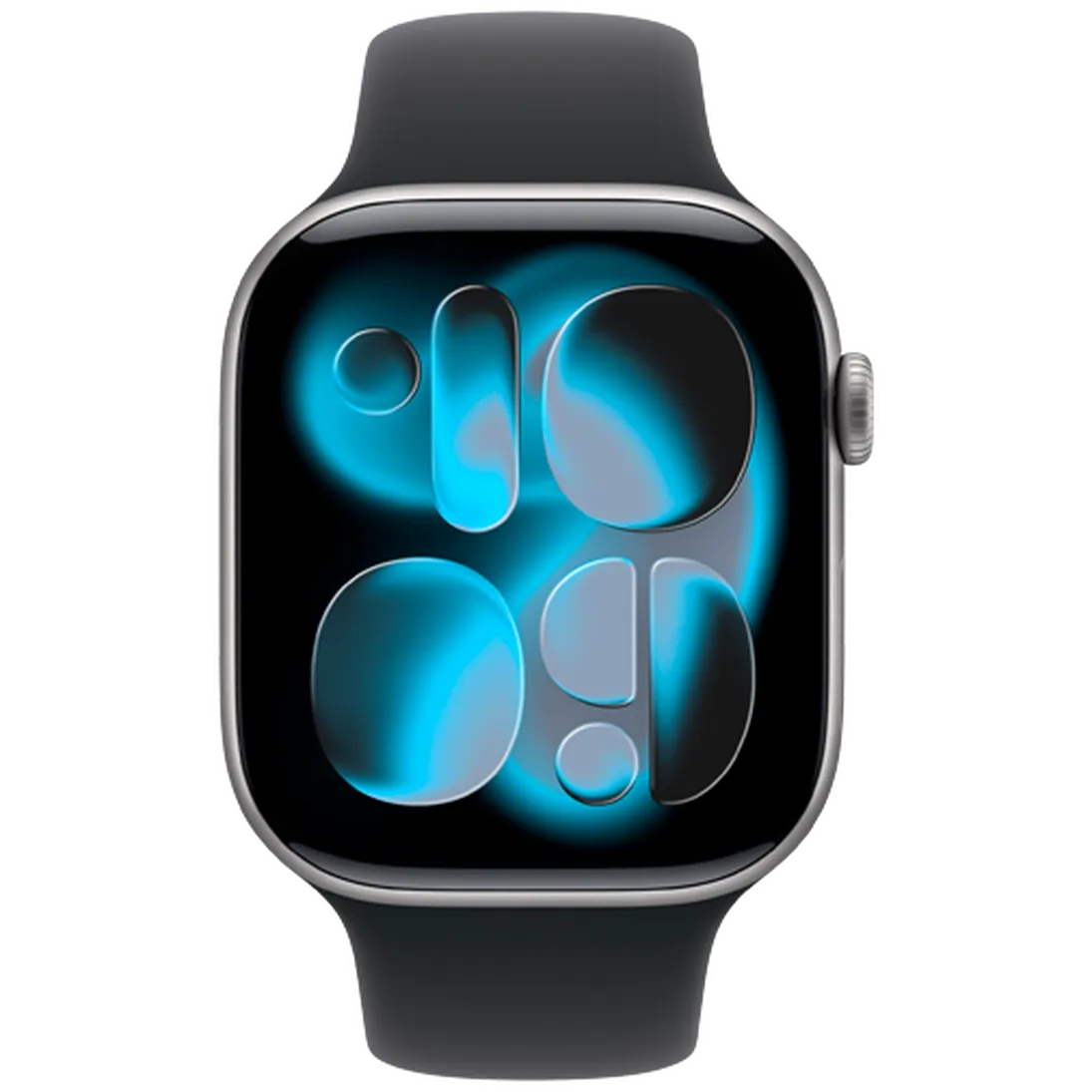 Apple Watch Series 11 46mm Grijs (Zwarte Rubberen Band M/L)