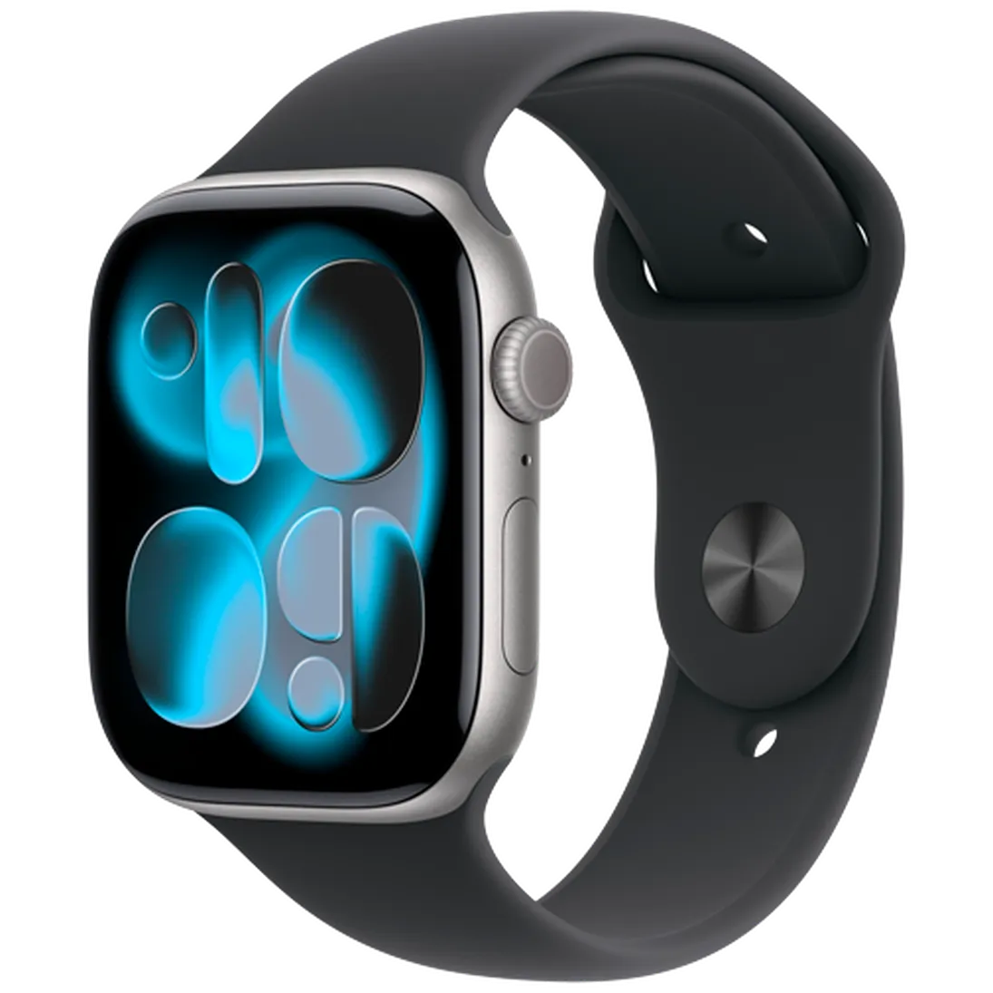 Apple Watch Series 11 46mm Grijs (Zwarte Rubberen Band M/L) – Image 2