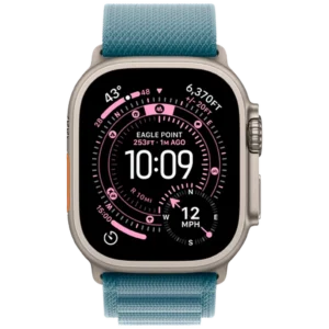 Apple Watch Ultra 3 49mm Titanium (Blauwe Nylon Band L)