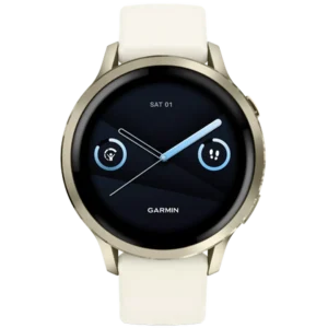 Garmin Venu 4 41mm Goud (beige siliconenband): stijlvolle smartwatch met helder display, geavanceerde gezondheidstracking, sport-GPS en slimme meldingen.
