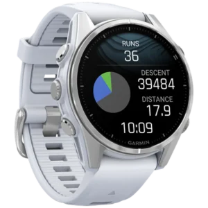 Garmin Fenix 8 43mm Zilver (Witte Siliconenband)