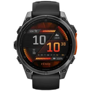 Garmin Fenix 8 47mm Grijs (Zwarte Siliconenband)