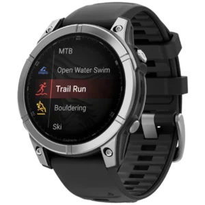 Garmin Fenix E 47mm Grijs (Zwarte Siliconenband)