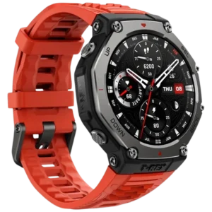 Amazfit T-Rex 3 Grijs (Rode Siliconenband)