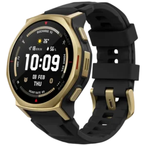 Amazfit T Rex 3 Pro 44mm Goud (Zwarte Siliconenband)