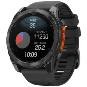 Garmin Fenix 8 51mm Grijs (Zwarte Siliconenband)