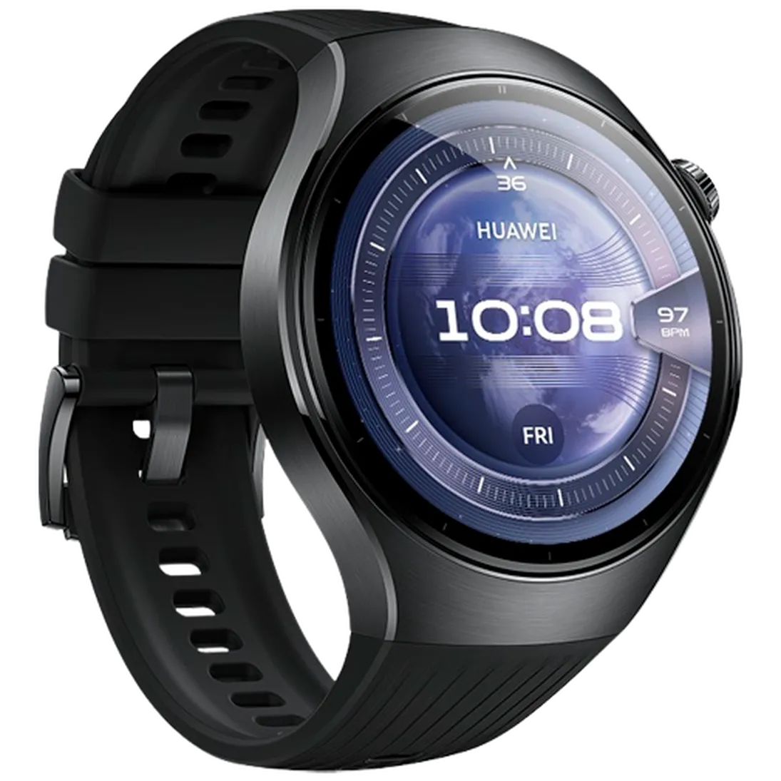 Huawei Watch 5 46mm Zwart (Zwarte Rubberen Band)