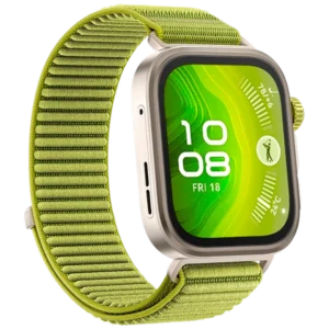 Huawei Watch Fit 4 Pro Goud (Groene Nylon Band)