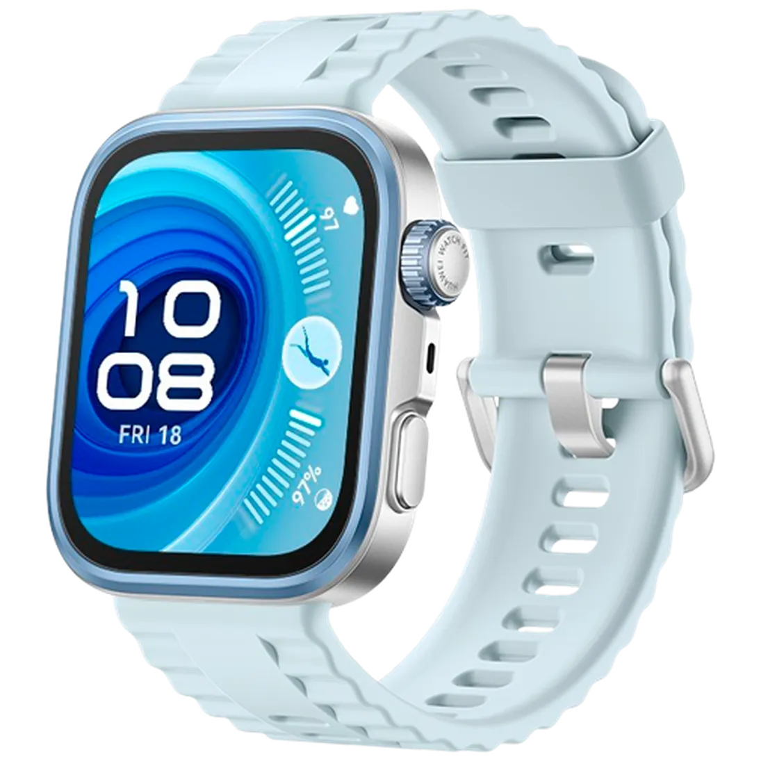 Huawei Watch Fit 4 Pro Zilver (Blauwe Rubberen Band) – Image 5