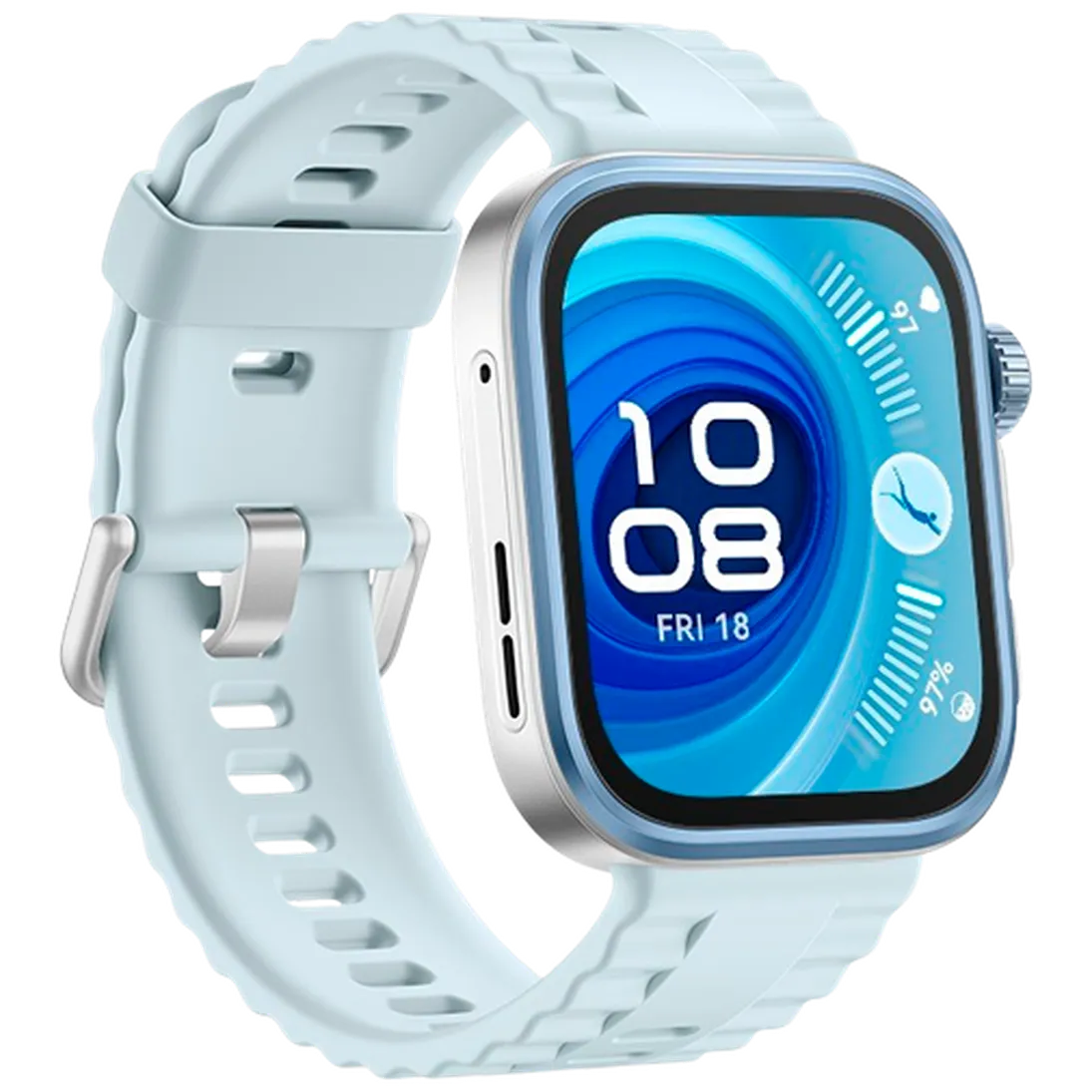 Huawei Watch Fit 4 Pro Zilver (Blauwe Rubberen Band)