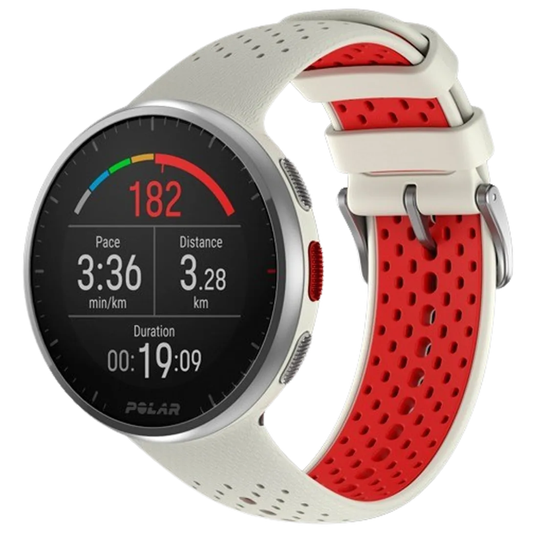 Polar Pacer Pro Zilver Witte Band