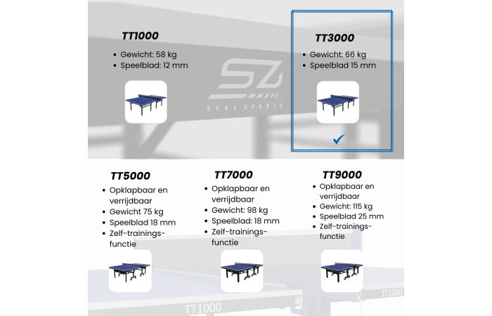 Senz Sports Tafeltennistafel TT3000 – Image 2