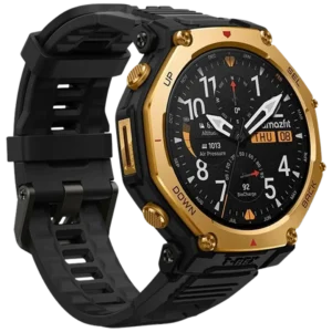 Amazfit T-Rex 3 Pro 48mm Goud (Zwarte Siliconenband)