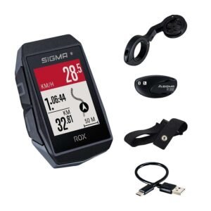 Sigma Sport GPS Fietscomputer ROX 11.1 EVO Top Mount Met Hartslagband Zwart