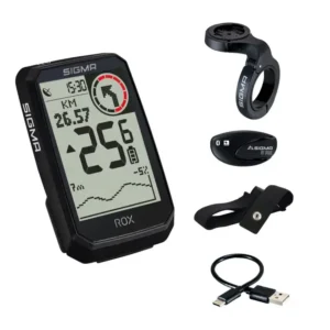 Sigma Sport ROX 4.0 Endurance GPS Fietscomputer HR Set Zwart
