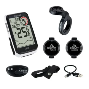 GPS Fietscomputer Sigma Sport ROX 4.0 Endurance Sensor Set Wit